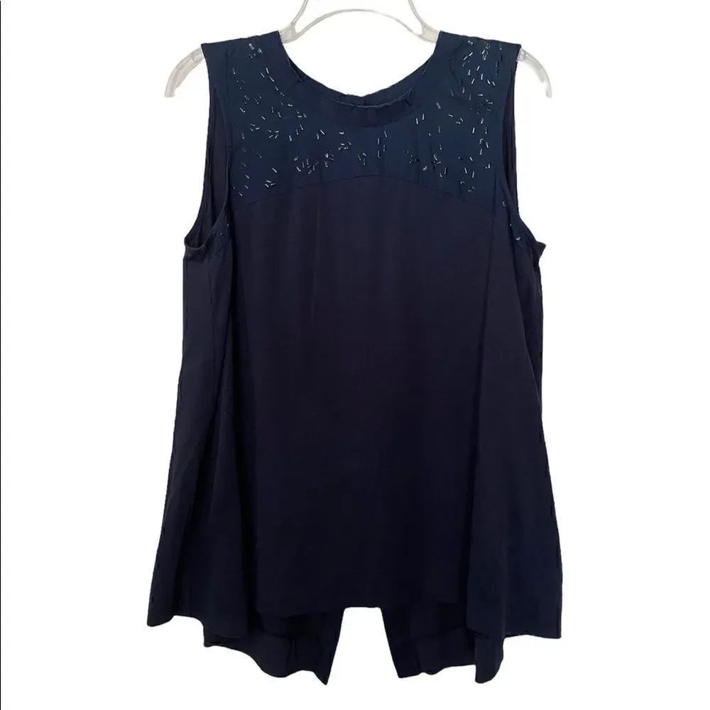 Simply Vera Vera Wang Navy Blue Sleeveless Tunic